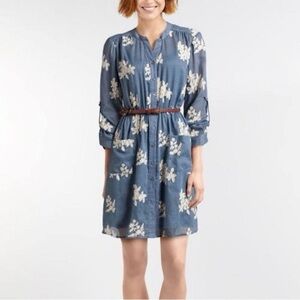 ECI blue and white floral dress